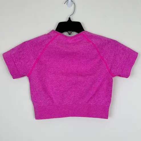 Halara  Pink Seamless Flow Raglan Short Crop Shirt Size Small