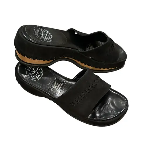 ROBERT CLERGERIE BLACK PLATFORM SLIPIN SANDAL SHOES Size 7.5