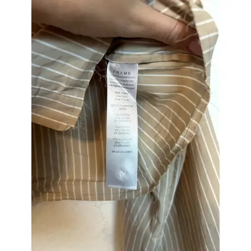 Frame Cropped Wide Sleeve Shirt in Sand Multi