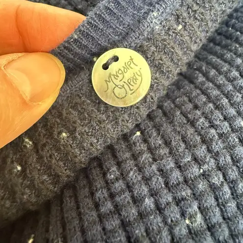 margaret o'leary Shirttail Waffle Crewneck Long Sleeve Dark Blue White Speckle C