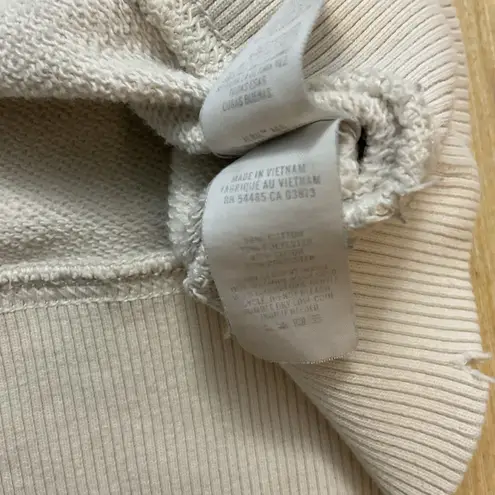 Aerie  Oversized Lace-Up Pullover Slouchy Sweatshirt Boho Beige Vanilla Medium