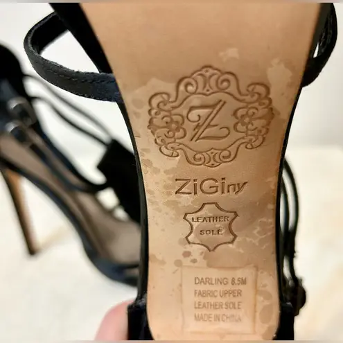 ZiGiny Darling Black Satin Ruffle T