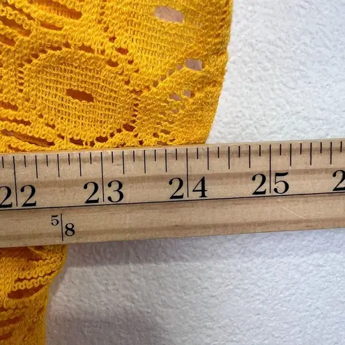 Sunshine 79 Womens Crochet Oversize Yellow Top V