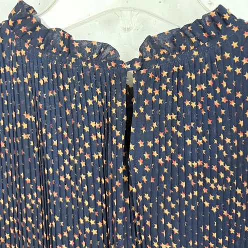 Anthropologie  Seen Worn Kept Vega Pleated Star Print Illusion Sleeve Size 6