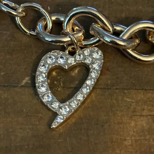 Thalia Sodi gold tone chain link heart charm bracelet