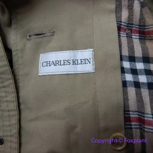 Vintage Charles Klein *flawed" womens trench coat double breasted, size 6 Brown