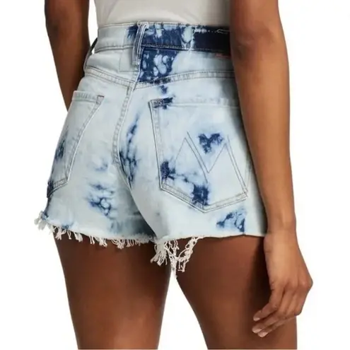 MOTHER Superior The Tomcat Kick Fray Denim Shorts In A Tizzy Size 29 Acid Wash