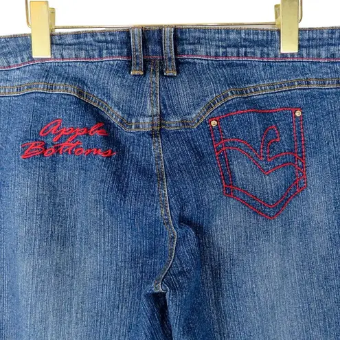 Apple Bottoms Y2k Vintage Jeans Red Cuffed Straight Jeans Size 14 34" NWT