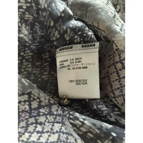 NWT ESCADA Silk Blouse Womens 40 (Medium) Brown Snake Print Button Up Shirt Top