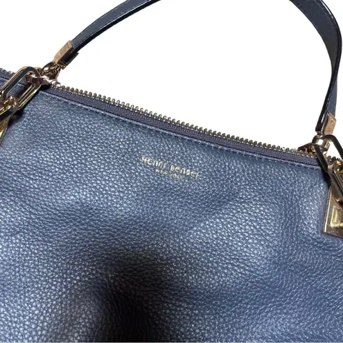 Henri Bendel SoHo Messenger Grey Pebbled Leather Bag