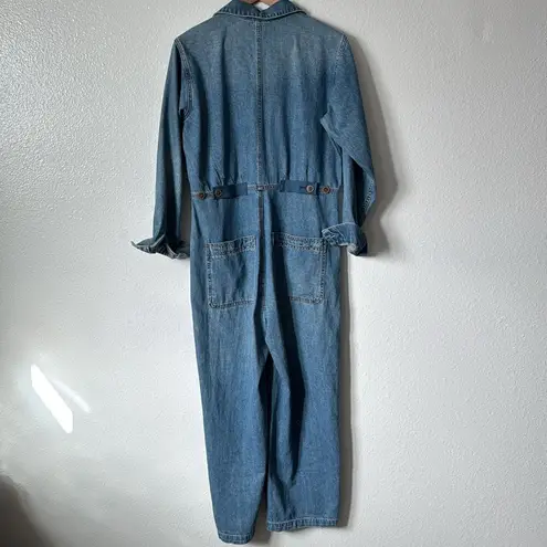 Free People  M Denim Jumpsuit with Button Front