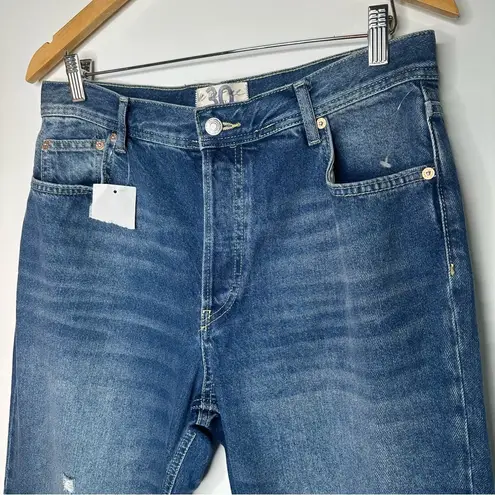 Free People  We The Free NWT Maggie Straight Leg Raw Hem Jeans in Sequoia Blue