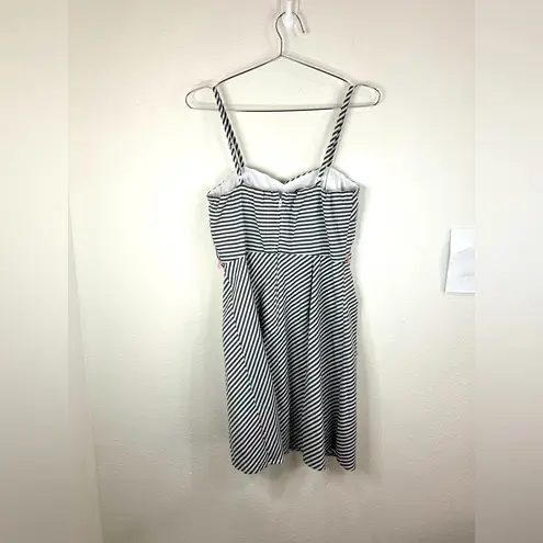 A Byer A.Byer Striped Sweetheart Sundress Size 7 Gray White Adjustable Spaghetti Straps