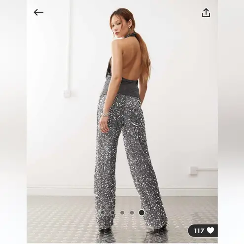 Noisy May  Mia Wide-Leg Sequin Pants