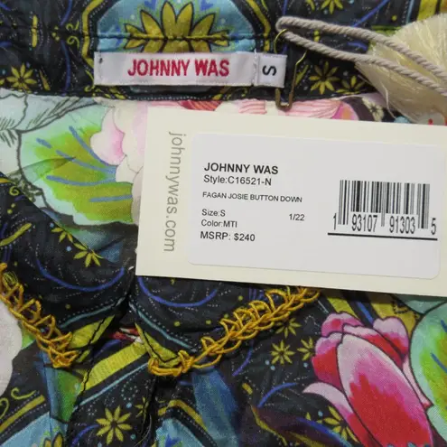 Johnny Was NWT Fagan Josie Tunic in Floral Print Lightweight Silk Blouse S