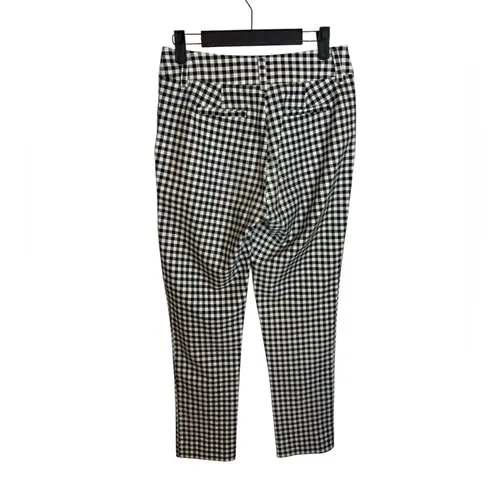 Boston Proper Black and White Gingham Ankle Pants