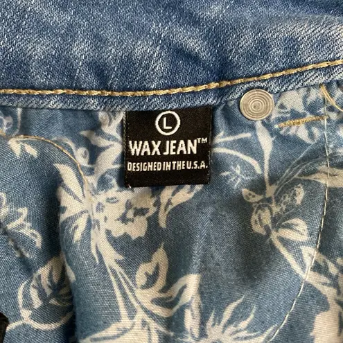 Wax Jean Blue Distressed Jean Shorts Raw Hem