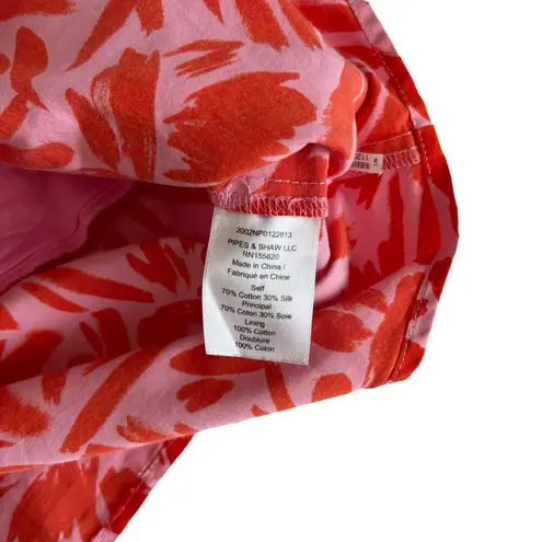 Veronica Beard Samy Red & Pink Poppy Floral Print Button Up Mini Shirt Dress 4