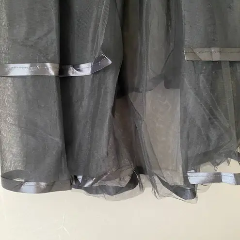 Gothic sz S black sheer half train skirt