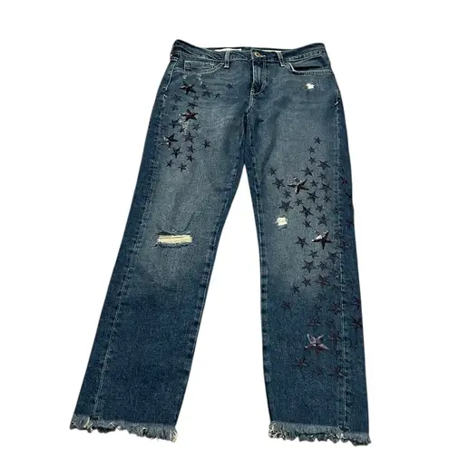 PILCRO slim boyfriend jeans with embroidered stars Size 28