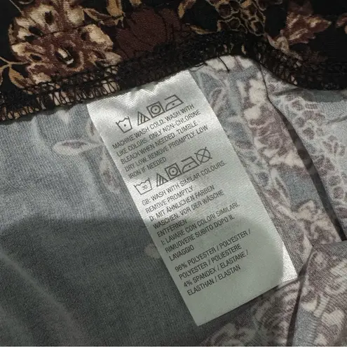 Susan Graver NEW Regular Printed Liquid Knit Pull-On Pants Black/Neutral Size 2X