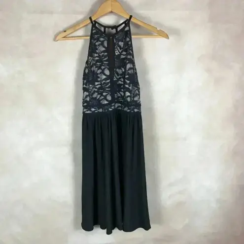 Juniors' Glitter Lace Black Mini Party Dress NWT 1/2 Size undefined