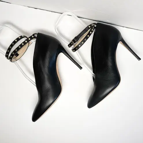 Jimmy Choo Lark 100 Studded Black Bootie Leather Heels Size 39.5