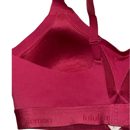 Lululemon  Like a Cloud Longline Bra HTF Knit Logo Band Wild Berry Size 10 C/D
