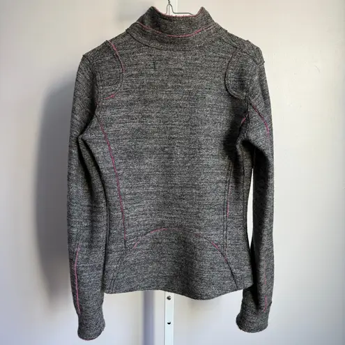 Frauenschuh 100% wool Zip Jacket outdoors Warm Up Pink Trim Gray sz XS