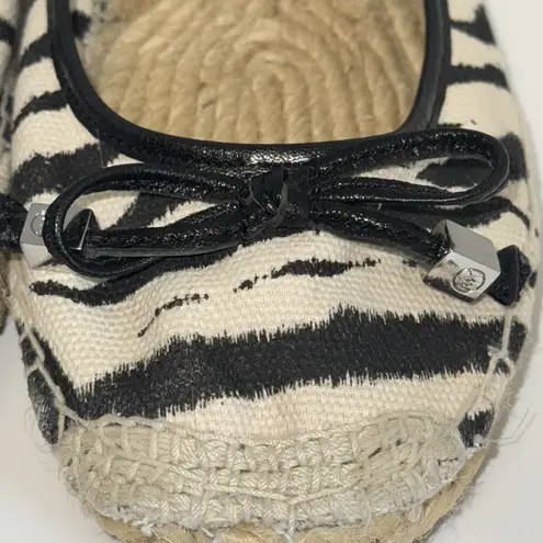 Michael Kors  Meg Espadrille Flats Shoes Zebra Print Canvas Women’s 8