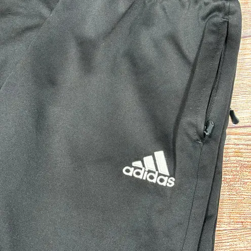 Adidas  Black Track Pants with Zippered Pockets Size Medium