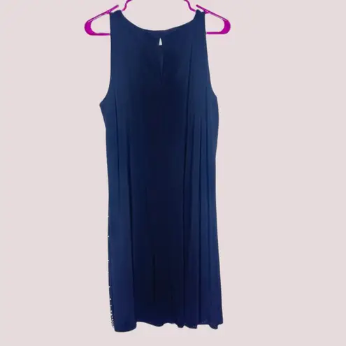 NWT Womens MSK Sleeveless Faraj Bead Trim Keyhole Sheath Dress