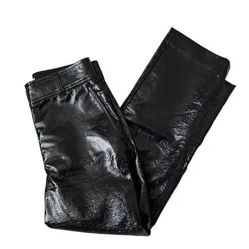 Babaton Aritzia Mid Rise Vegan Leather Command Cropped Pant Black Size 2