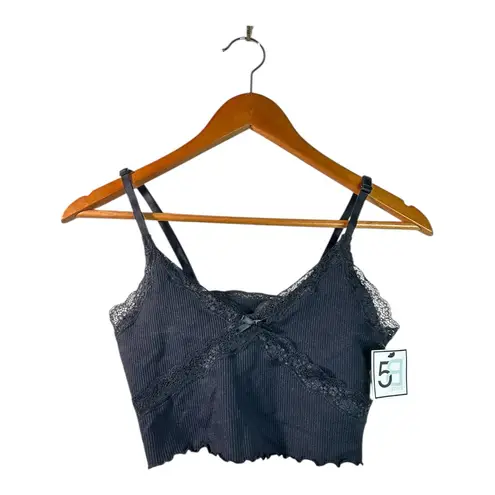 Whimsigoth Cozy Coquette Black Lace Hem Ribbon Mixed Size Crop Top Bundle (S&L)