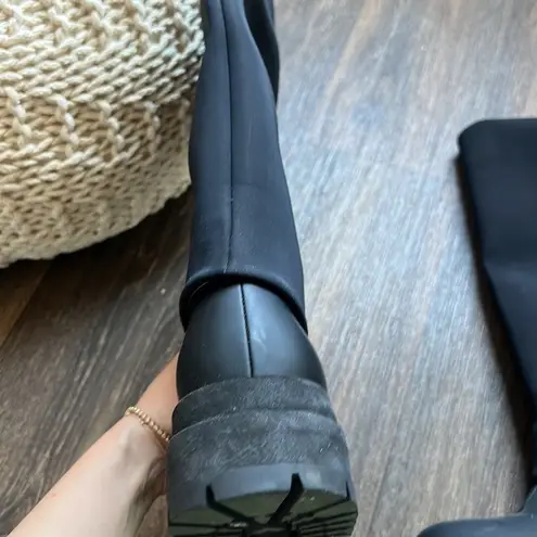 Black Cleia Flatform Neoprene combat boots Size 9