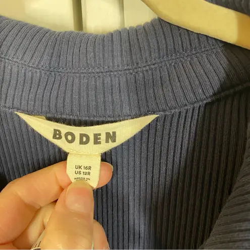 Boden Ribbed Jersey Midi Shirt Dress in navy blue size 12 work office career