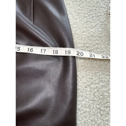 MM Lafleur $195 Women's Whitney Vegan Leather Brown Mini Skirt Size 8