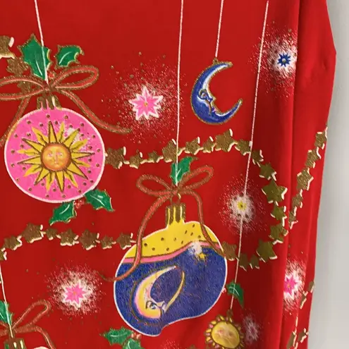 Holiday Time Vintage Christmas Sun, Moon & Stars Sweatshirt Size XL