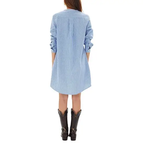 💕CLARE V💕 Le Tux Dress ~ Blue & Cream Stripe Print Medium M NWT