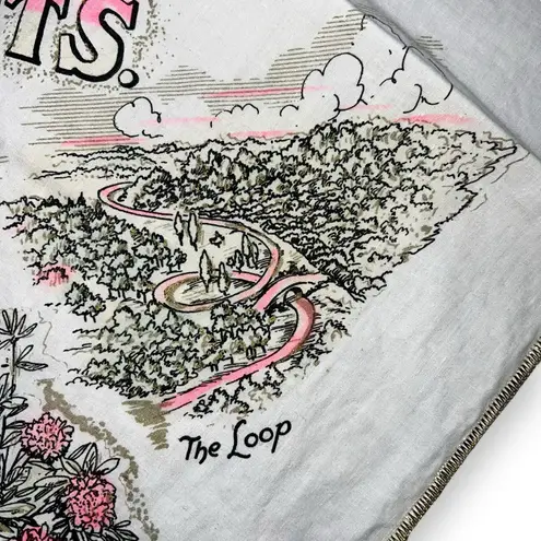 Vintage Great Smoky Mts National Park Souvenir Scarf Bandana Pale Pink