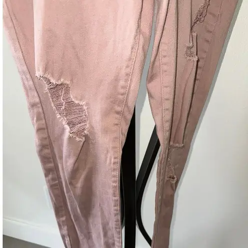 Refuge  Dusty Rose Distressed Skinny Jeans Size 2