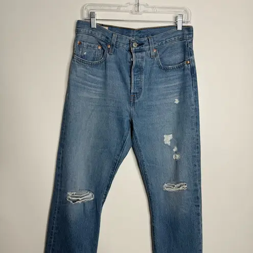 Levi's  Premium Original Fit 501s Jeans‎ Distressed Button Fly Blue Size 27 x 30