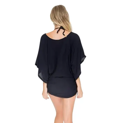 Luli Fama Revolve Rosita Buena South Beach Dress cover up Black gold cinch sides