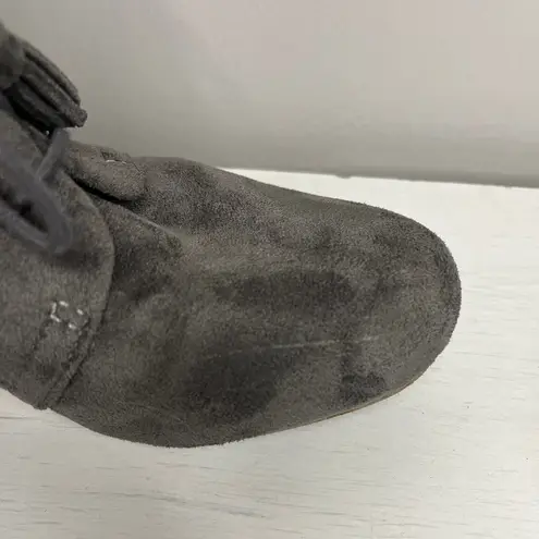 Dr. Scholls Dakota Lace-up Stacked Heel Wedge Bootie with Tassels Size 7.5