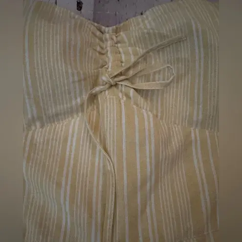 Derek Heart Nwt  romper yellow and white with pockets