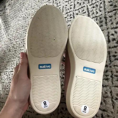 new women's native monaco low canvas WX blush pink & bone white sneakers size 8