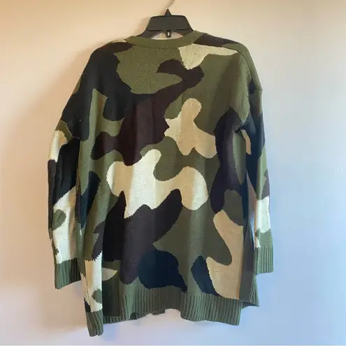 Workshop Republic Clothing Green and Black Camouflage Cardigan