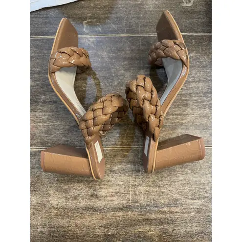 Dolce Vita Paily Heels Taupe Patent Stella, Leather Shoes Size 10 Braided Brown