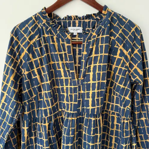 Tuckernuck Olivia James the Label Waverly Dress Size L Mini Of The Grid Might Blue Size L