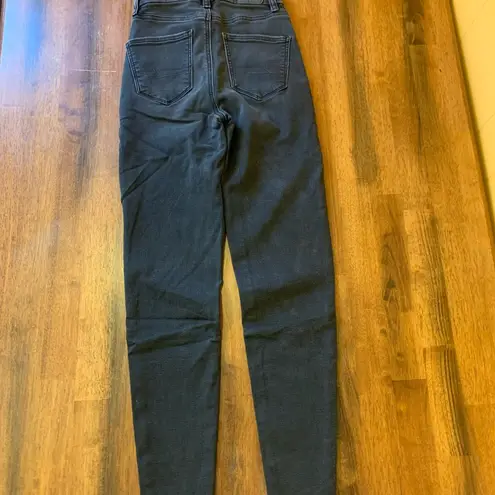 American Eagle  jeans size 00 black curvy super high rise jeggings next level